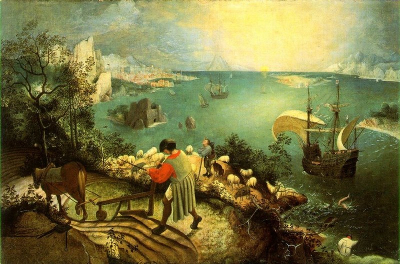 Πέτερ Μπρίγκελ : Τοπίο με την πτώση του Ίκαρου (1558)
